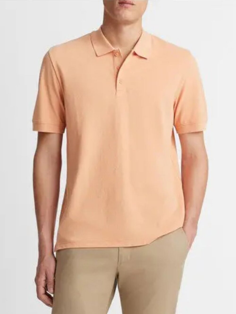 Vince Pique Cotton Short Sleeves Polo Shirt Size S